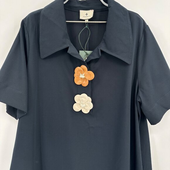 Tuckernuck Midnight Blue Scout Dress sz XXL NWT Short Sleeve Shift Mini Collared - Picture 2 of 8